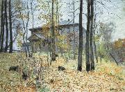 Levitan, Isaak Autumn good house Sweden oil painting artist